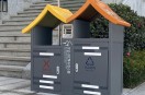 户外新宠屋形镀锌板分类垃圾桶