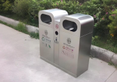 定制户外方形两分类不锈钢垃圾箱城市文明的精致注脚