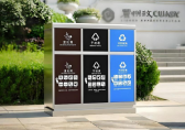 户外社区三分类不锈钢垃圾桶，守护洁净起点