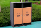 户外喷塑金属两分类垃圾箱城市文明的耐用载体