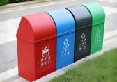 户外四色喷粉分类垃圾桶城市环保的坚实守护者