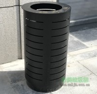 户外广场圆形钢制垃圾桶