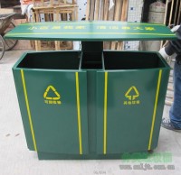 小区物业户外防锈钢制分类垃圾桶