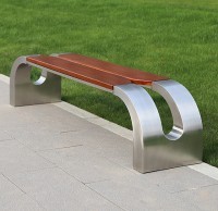 公园长条形不锈钢休闲椅长椅