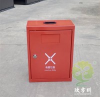 挂壁式喷粉烤漆方形不锈钢有害垃圾箱