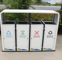 四连体分类金属垃圾桶开启垃圾分类智能化管理新时代