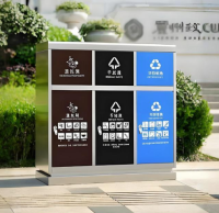 户外社区三分类不锈钢垃圾桶，守护洁净起点