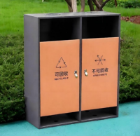 户外喷塑金属两分类垃圾箱城市文明的耐用载体