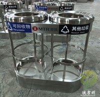 香港地铁站透明防爆不锈钢垃圾桶