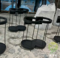 室内地铁站黑色喷粉两分类不锈钢垃圾桶