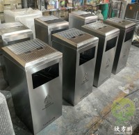 室内商用方形镂空不锈钢垃圾桶