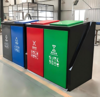 社区的绿色守护者定制240升密闭式金属分类垃圾箱