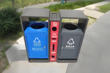 户外喷塑金属分类垃圾桶定制城市家具的品质革命