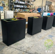 室内酒店三分类黑粉喷粉不锈钢垃圾桶