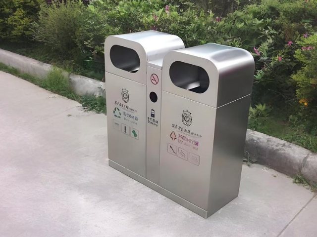 定制戶外方形兩分類不銹鋼垃圾箱城市文明的精致注腳